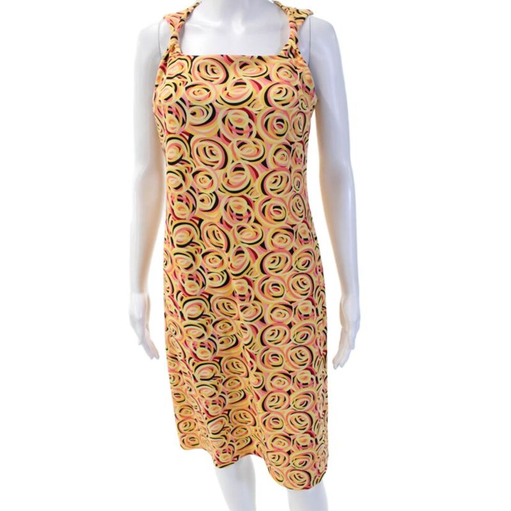 BCBG Paris Women Black Shift Dress Sleeveless Square Neck Long Size L